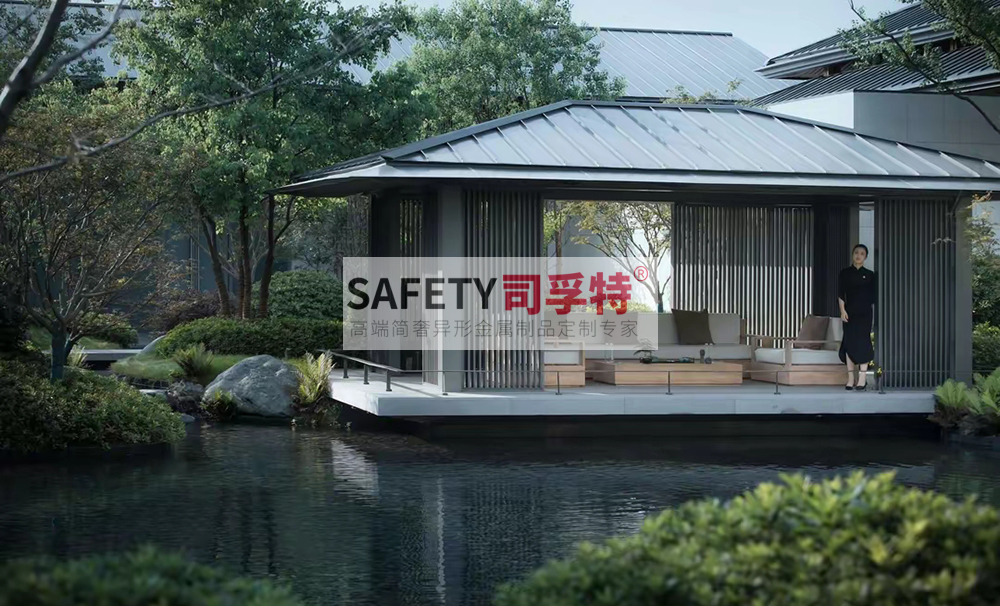 新中式景觀涼亭設(shè)計(jì)有哪些注意事項(xiàng)[精致不銹鋼涼亭，鋁藝涼亭](圖4)